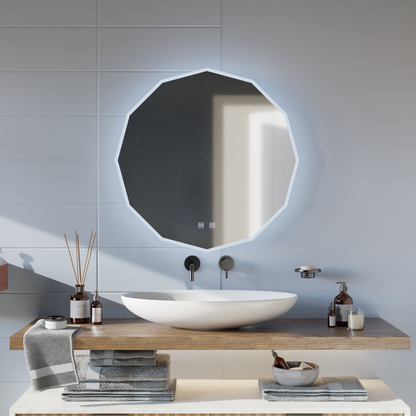 LED kulaté zrcadlo, 80 cm, VIVO Touch, Demister System, stmívatelná zrcátka Korman E Výchozí název Alessandro Design