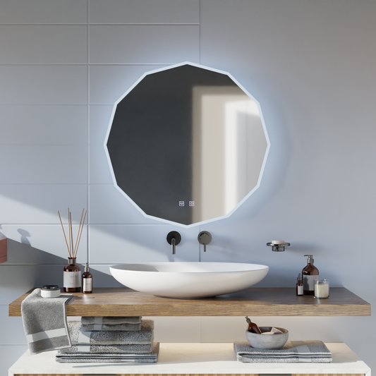 LED kulaté zrcadlo, 80 cm, VIVO Touch, Demister System, stmívatelná zrcátka Korman E Výchozí název Alessandro Design