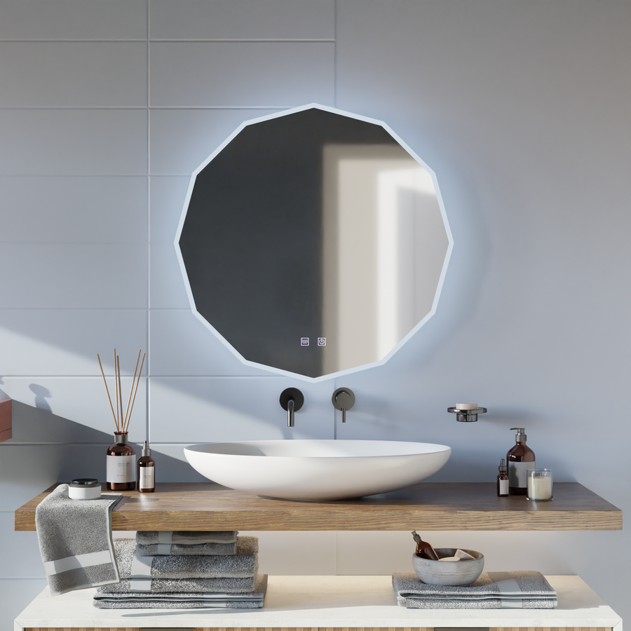 LED kulaté zrcadlo, 80 cm, VIVO Touch, Demister System, stmívatelná zrcátka Korman E Výchozí název Alessandro Design