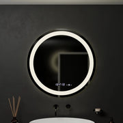 Kulaté LED zrcadlo, 60 cm, Celeste MotionGlow Marcello, Demister System, Hodiny & Teploměr, Stmívatelné, Teplé Neutrální Studené světlo 3000K/4000K/6000K Zrcadla Marcello Výchozí název Alessandro Design