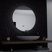 LED kulaté zrcadlo, 60 cm, Serenite MotionGlow Marcello, systém odmlžování, hodiny a teploměr, stmívatelná zrcátka Marcello Výchozí název Alessandro Design