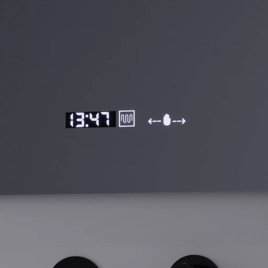 Obdélníkové LED zrcadlo, 80x60cm, Precision MotionGlow Marcello, Systém odmlžování, Hodiny & Teploměr, Kosmetická lupa, Stmívatelné Marcello Zrcadla Výchozí název Alessandro Design