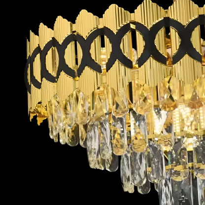 Křišťálový lustr Evangeline Gold Black 10XE14 Křišťálový lustr s nastavitelnou výškou Výchozí název Design Alessandro