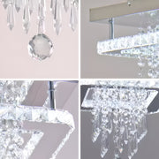 Alberico čtvercový LED lustr, 17W, studené/teplé/neutrální světlo, křišťálový, lesklý chrom Moderní lustry Výchozí název Alessandro Design