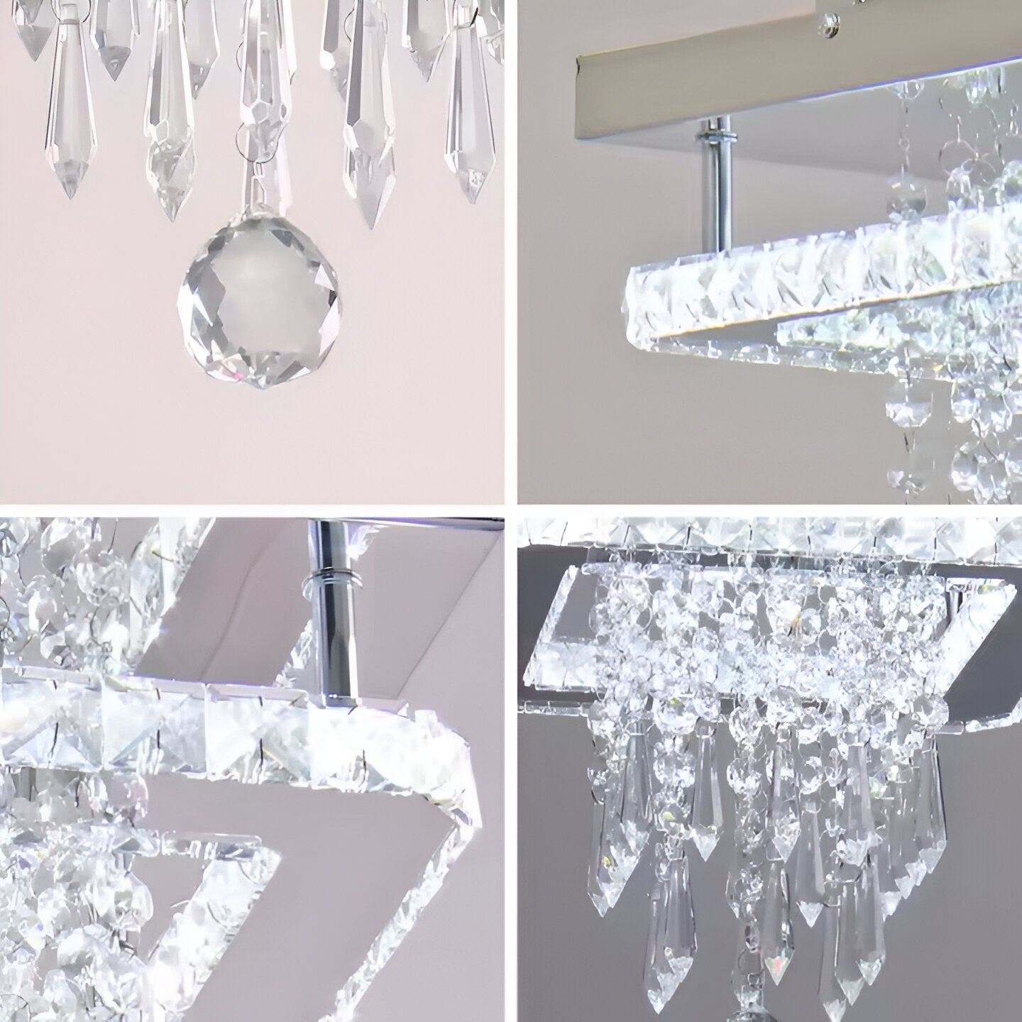 Alberico čtvercový LED lustr, 17W, studené/teplé/neutrální světlo, křišťálový, lesklý chrom Moderní lustry Výchozí název Alessandro Design