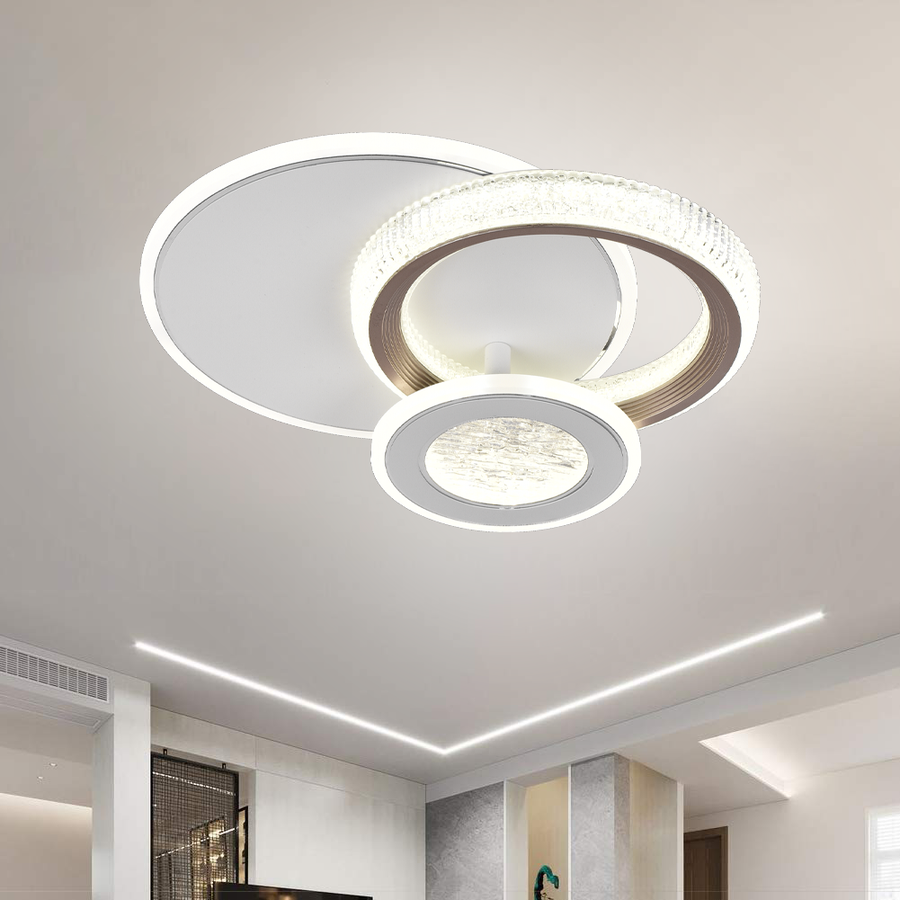 LED lustr NYXORA 44W, 3 kruhy, studené/teplé/neutrální světlo, bílé LED lustry Výchozí název Alessandro Design