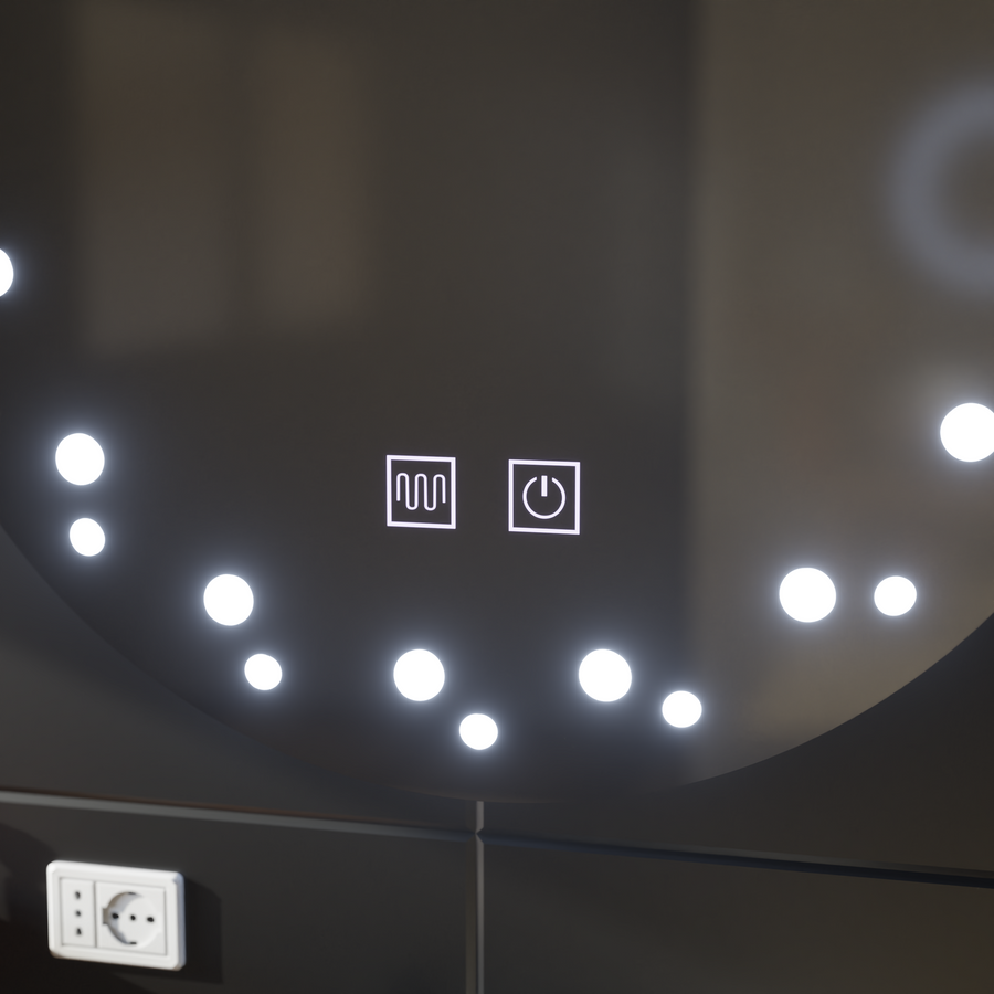 Dotykové zrcadlo LED Ivory, Demister System, Průměr 60 cm, Studené světlo 6000K Korman Mirrors E Výchozí název Alessandro Design