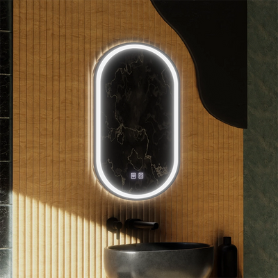 Oválné LED zrcadlo, 45x65cm, Velara Touch, Demister System, Stmívatelné