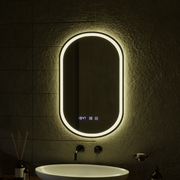 LED dotykové zrcadlo ONIRA Systém odmlžování, hodiny a teplota 50x80 cm Zrcadla Korman S Výchozí název Alessandro Design