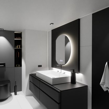 Semiluna LED Mirror 54x60, Arcana Touch, Demister System, Stmívatelná zrcátka Korman E Výchozí název Alessandro Design