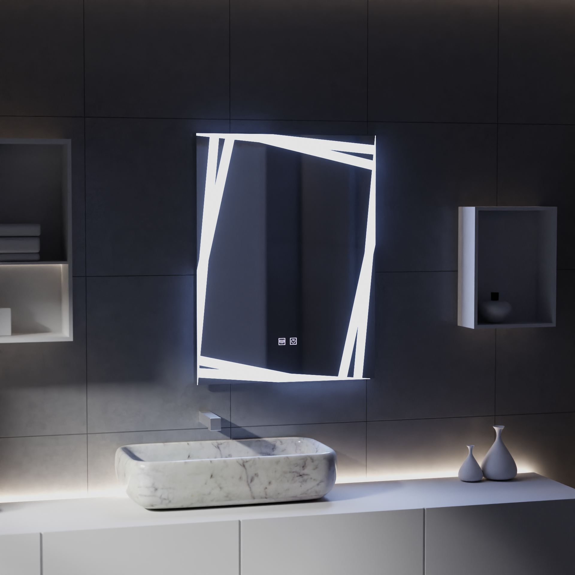 Zrcadlo LED Touch Infinitum Demist System 60X80cm Zrcadla Korman E Výchozí název Alessandro Design