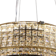 Lustra LED cu Telecomanda,LLC160/500GD, Cristal si Metal, 54W, Dimabila, Inaltime Reglabila, Lumina Rece/Calda/Neutra, Iluminat Luxos Lustre LED cu Telecomanda Default Title Alessandro Design