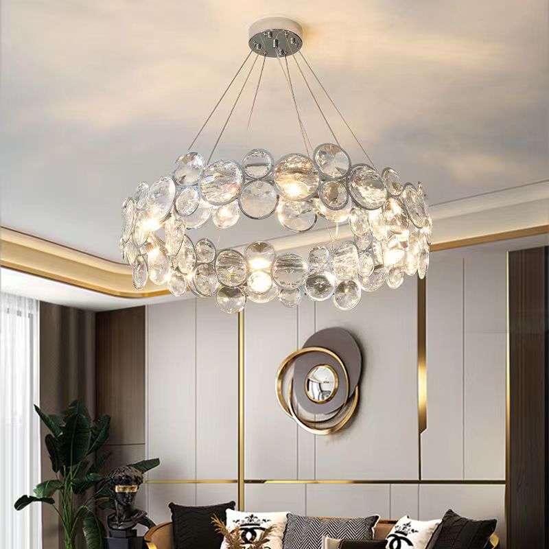 Angelica Crystal Lustr 6XE14 Silver, Průměr 49cm, Nastavitelná výška Moderní Lustry Výchozí název Alessandro Design