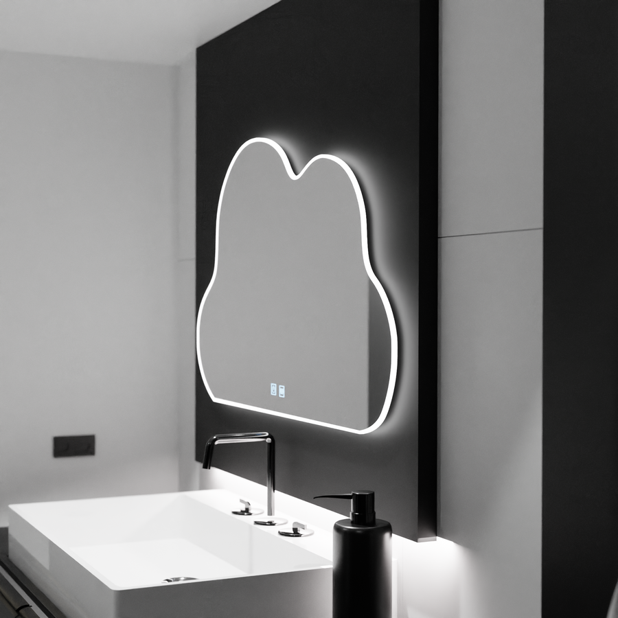 Cloud LED Mirror 60x40cm, Nuvola Touch, Demister System, Stmívatelná zrcátka Korman E Výchozí název Alessandro Design