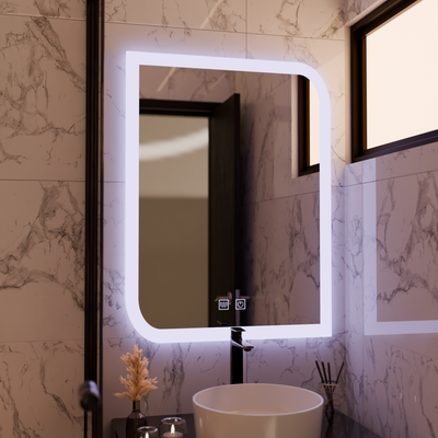 CLARIVO LED zrcadlo obdélníkové, 60X80cm, Touch, Demister System