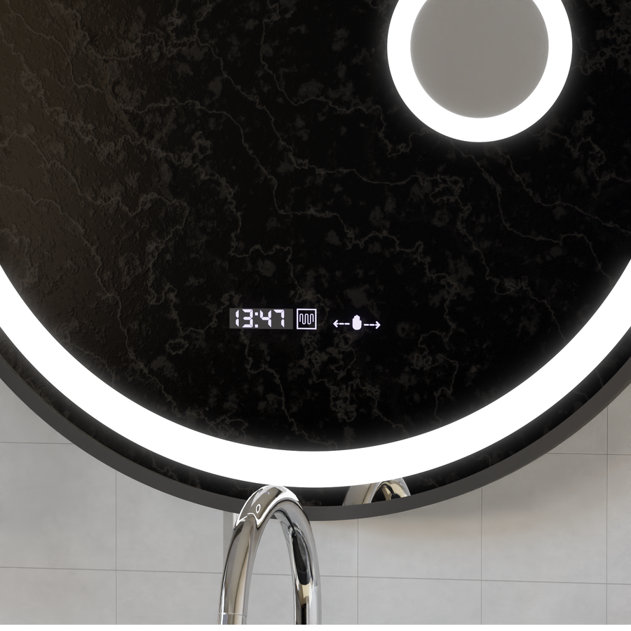 LED kulaté zrcadlo, 11W, 60cm, Micah Marcello MotionGlow Sensor, Demister System, Hodiny a teploměr, Kosmetická lupa, Stmívatelné Marcello Mirrors Výchozí název Alessandro Design