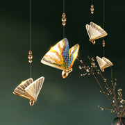 Akrylové LED závěsné světlo Butterfly 9W, teplé/neutrální/studené světlo 3000K/4000K/6000K, zlato, kov a akryl, výškově nastavitelné LED lustry Výchozí název Alessandro Design