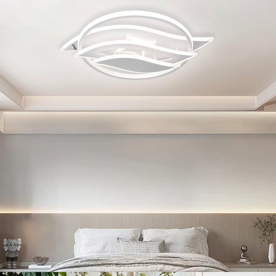 LED lustr s dálkovým ovládáním JARRIA 52W, studené/teplé/neutrální/RGB světlo, stmívatelné, bílý LED lustr s dálkovým ovládáním Výchozí název Alessandro Design