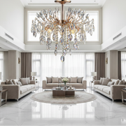 Křišťálový lustr PALERMO Eleganza 5xE14, Průměr 50cm, Zlatý