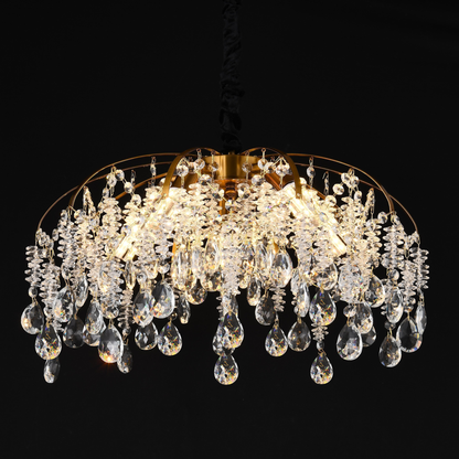 Candelabru Cristal CC9321/5FGD, 5x E14, Diametru 50cm, Auriu Candelabre Cristal Default Title Alessandro Design