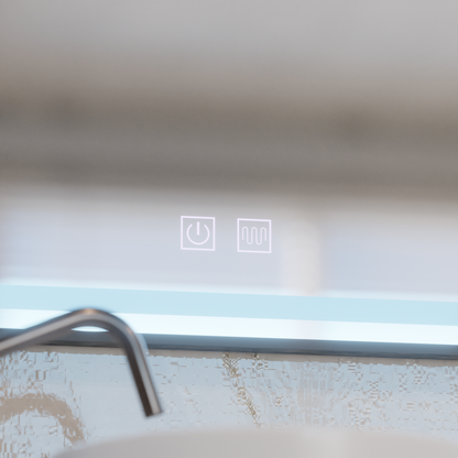 Obdélníkové LED zrcadlo 100x65cm EDGE Touch Demister System, černý rám zrcadla Korman E Výchozí název Alessandro Design