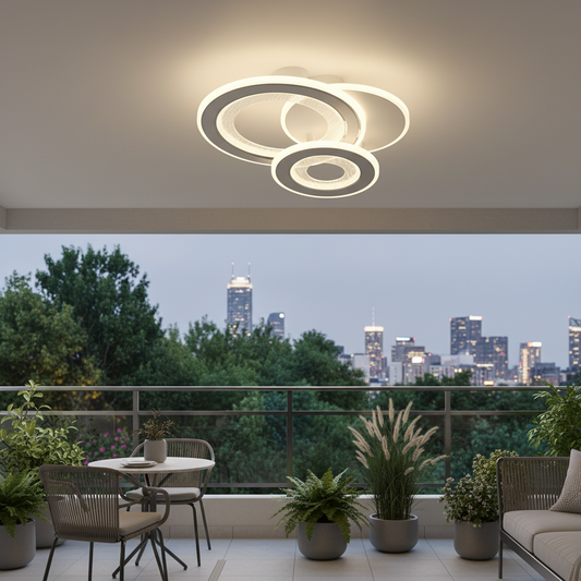 LED lustr 53W, 3 kruhy, studené/teplé/neutrální světlo, bílé LED lustry Výchozí název Alessandro Design