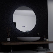 LED kulaté zrcadlo, 60 cm, Serenite MotionGlow Marcello, systém odmlžování, hodiny a teploměr, stmívatelná zrcátka Marcello Výchozí název Alessandro Design