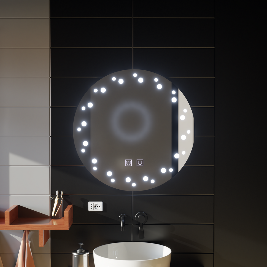 Zrcadlo LED Touch Ivory Demist System 50X50cm Zrcadla Korman E Výchozí název Alessandro Design
