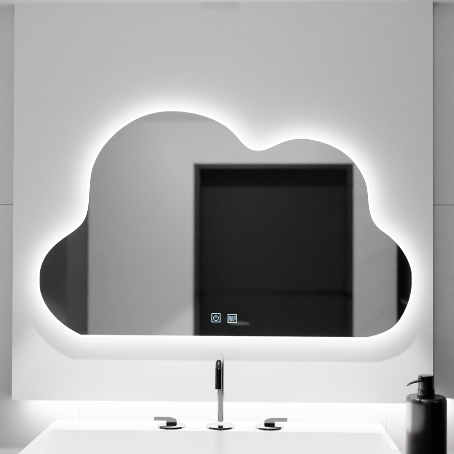 Cloud LED Mirror 60x40cm, Nuvola Touch, Demister System, Stmívatelná zrcátka Korman E Výchozí název Alessandro Design