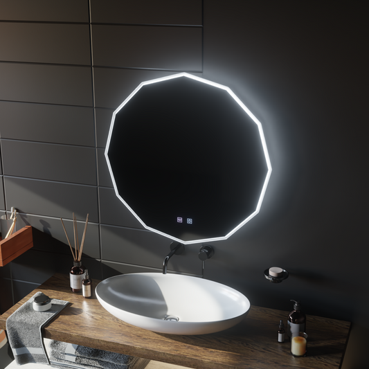 LED kulaté zrcadlo, 80 cm, VIVO Touch, Demister System, stmívatelná zrcátka Korman E Výchozí název Alessandro Design