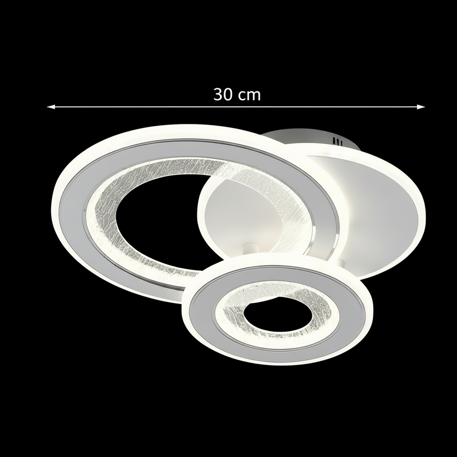 LED lustr 53W, 3 kruhy, studené/teplé/neutrální světlo, bílé LED lustry Výchozí název Alessandro Design