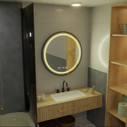 LED kulaté zrcadlo, 100 cm, Celeste Majesté Noir MotionGlow Marcello, systém odmlžování, hodiny a teploměr, stmívatelná zrcátka Marcello Výchozí název Alessandro Design