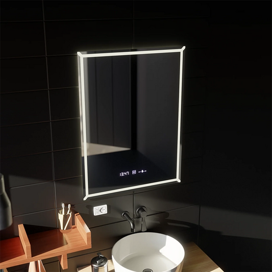 Obdélníkové LED zrcadlo, 60x80cm, VillayTouch Marcello, Demister System, Stmívatelné