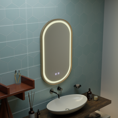 LED Touch Impora Mirror Demist System 50x80 cm Rose Gold Rám Zrcadla Korman E Výchozí název Alessandro Design