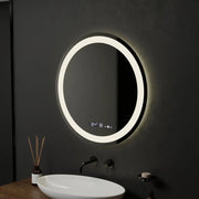 Kulaté LED zrcadlo, 60 cm, Celeste MotionGlow Marcello, Demister System, Hodiny & Teploměr, Stmívatelné, Teplé Neutrální Studené světlo 3000K/4000K/6000K Zrcadla Marcello Výchozí název Alessandro Design