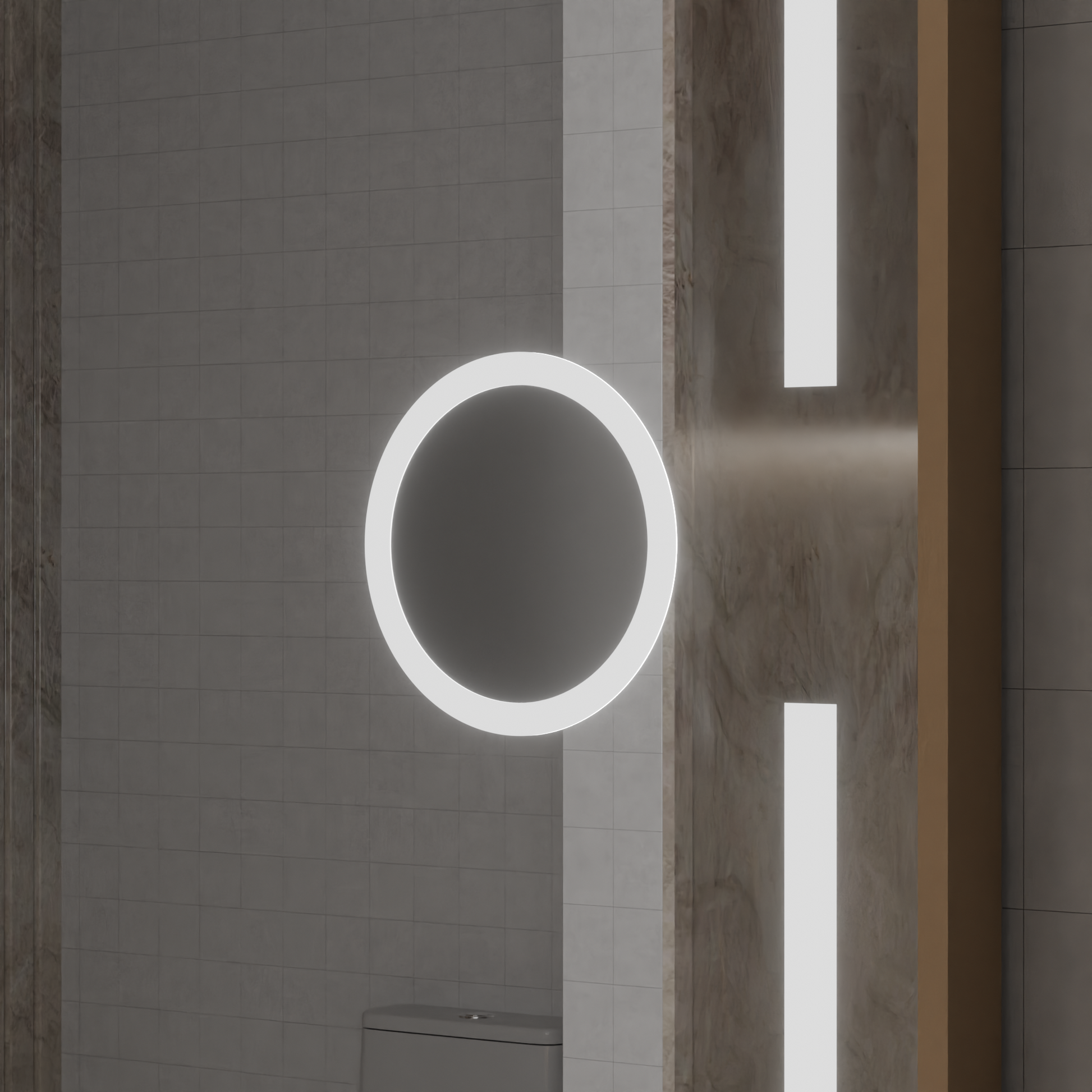 LED zrcadlo MotionGlow Sofia senzor s funkcí odmlžování Teploměr Hodiny 110x65 cm Teplé/Studené/Neutrální světlo Stmívatelné, Rose Gold Rám, Marcello Funghi Collection Zrcadla Marcello Výchozí název Alessandro Design
