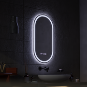 LED dotykové zrcadlo ONIRA Systém odmlžování, hodiny a teplota 50x80 cm Zrcadla Korman S Výchozí název Alessandro Design