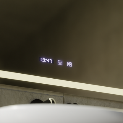 LED Touch MODENA Systém odmlžování zrcátek, hodiny a teplota 80x60 cm Zrcadla Korman S Výchozí název Alessandro Design