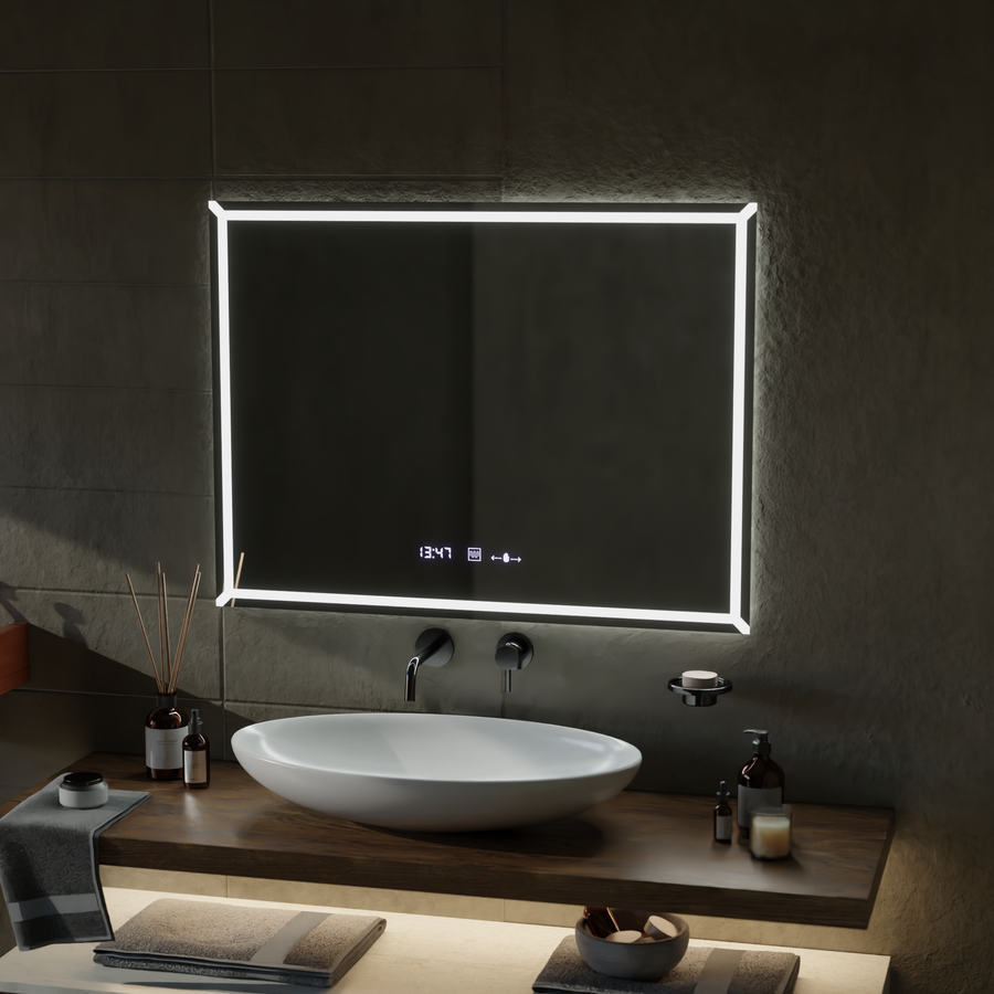 Obdélníkové LED zrcadlo, 80x60cm, VillayTouch Marcello, Demisting System, Dimabila Mirrors Marcello Výchozí název Alessandro Design