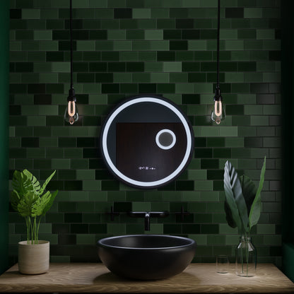 LED kulaté zrcadlo, 11W, 60cm, Micah Marcello MotionGlow Sensor, Demister System, Hodiny a teploměr, Kosmetická lupa, Stmívatelné Marcello Mirrors Výchozí název Alessandro Design