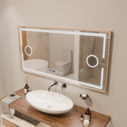 LED zrcadlo MotionGlow Sofia senzor s funkcí odmlžování Teploměr Hodiny 110x65 cm Teplé/Studené/Neutrální světlo Stmívatelné, Rose Gold Rám, Marcello Funghi Collection Zrcadla Marcello Výchozí název Alessandro Design