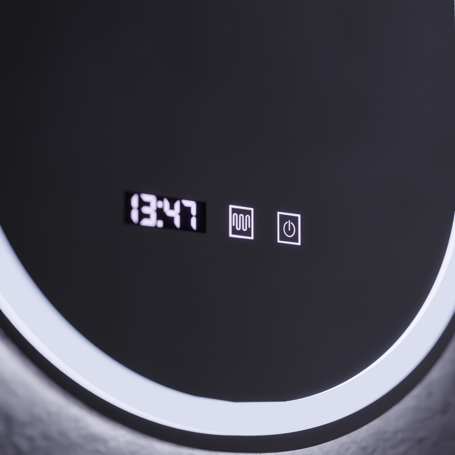 LED dotykové zrcadlo ONIRA Systém odmlžování, hodiny a teplota 50x80 cm Zrcadla Korman S Výchozí název Alessandro Design