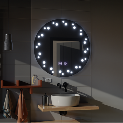LED Touch Ivory Mirror Dezoring System 70x70cm