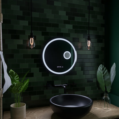 LED kulaté zrcadlo, 11W, 60cm, Micah Marcello MotionGlow Sensor, Demister System, Hodiny a teploměr, Kosmetická lupa, Stmívatelné Marcello Mirrors Výchozí název Alessandro Design