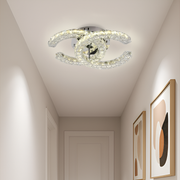 LED lustr s dálkovým ovládáním a krystalem SHIA 27,1W, 2 kruhy, studené/teplé/neutrální světlo, stmívatelný, lesklý chrom LED lustry s dálkovým ovládáním Výchozí název Alessandro Design