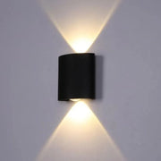 Venkovní a vnitřní nástěnné LED svítidlo Fantas, 2 zdroje x 1W, IP65, kovové, černé, 3000K Venkovní nástěnná světla Výchozí název Alessandro Design