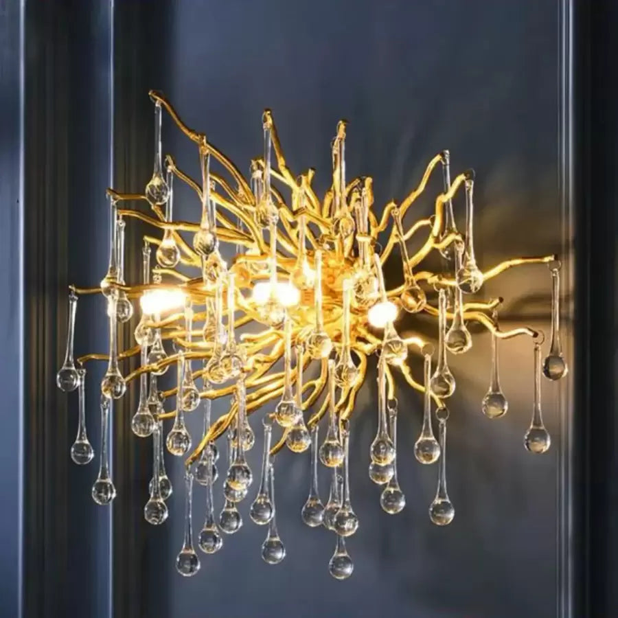 Cristal Brooks 3x G9 Gold Nástěnné svítidlo Výchozí název Alessandro Design Interiérové ​​nástěnné svítidlo