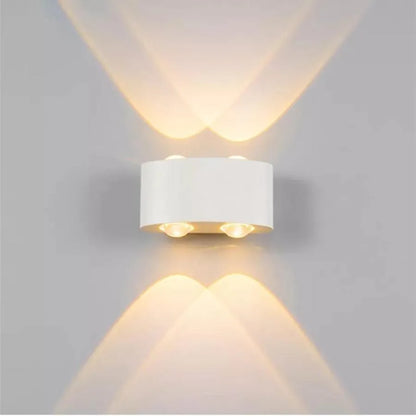 Venkovní a vnitřní nástěnné LED svítidlo Fantas, 4 zdroje x 1W, IP65, kovové, bílé, 3000K Venkovní nástěnná světla Výchozí název Alessandro Design