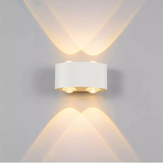 Venkovní a vnitřní nástěnné LED svítidlo Fantas, 4 zdroje x 1W, IP65, kovové, bílé, 3000K Venkovní nástěnná světla Výchozí název Alessandro Design