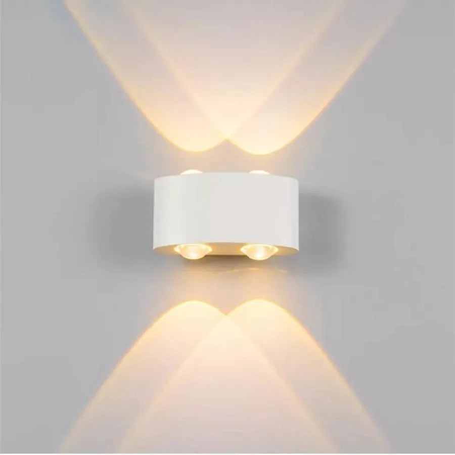 Venkovní a vnitřní nástěnné LED svítidlo Fantas, 4 zdroje x 1W, IP65, kovové, bílé, 3000K Venkovní nástěnná světla Výchozí název Alessandro Design